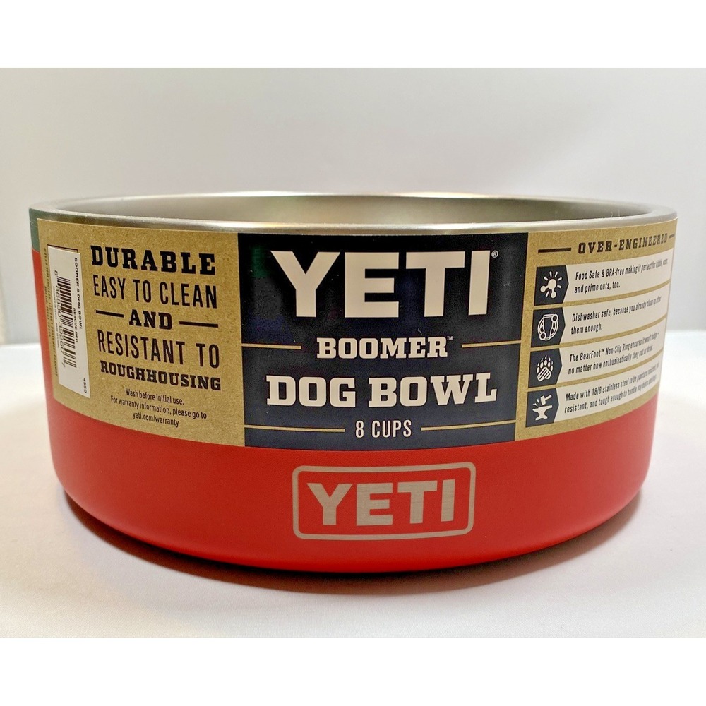 YETI Dog Bowl Boomer 8 Cup RESCUE RED NEW!